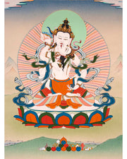 Vajrasattva with Consort Thangka | Finely Hand Painted Art