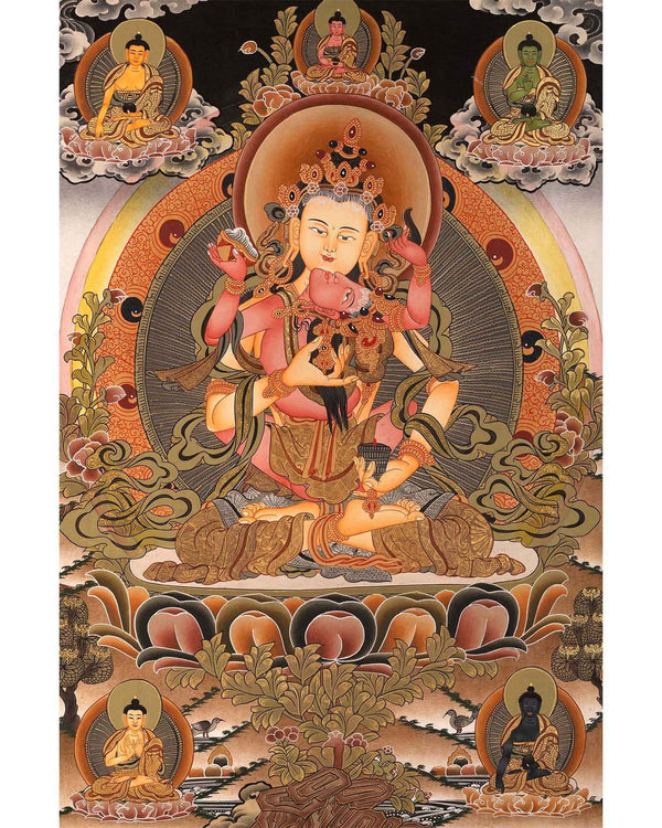 Vajrasattva Dorje Sempa Shakti  YabYum Thangka 
