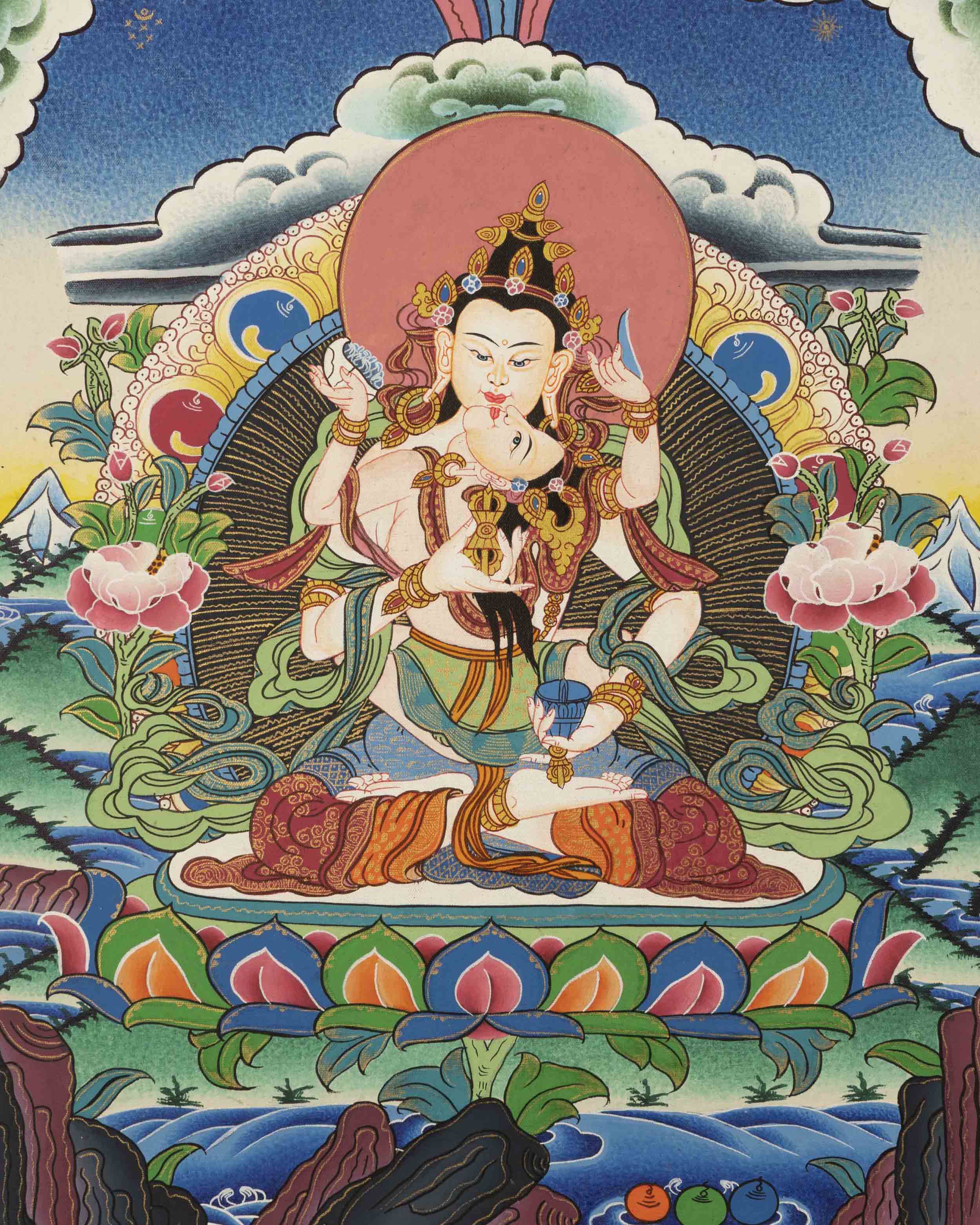 Vajrasattva Yab Yum Thangka 