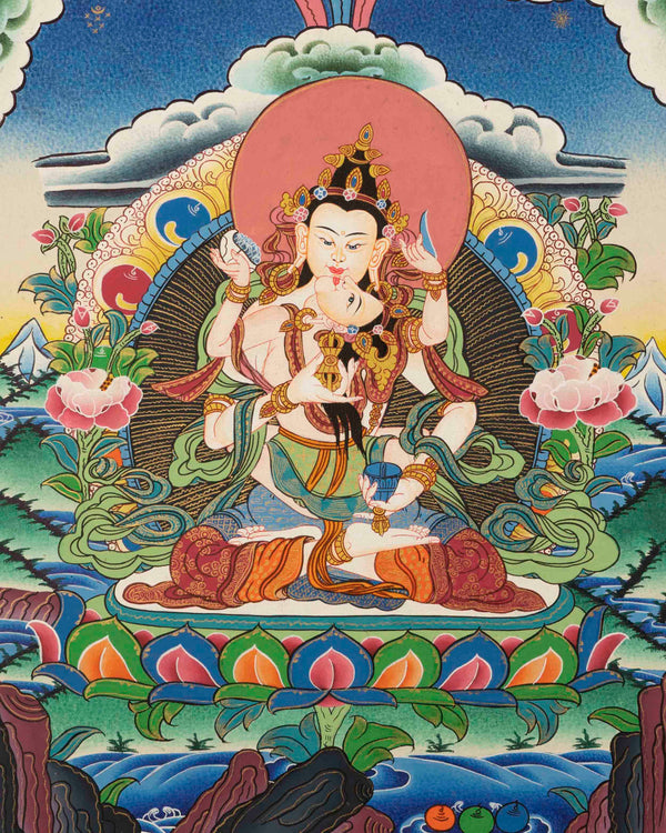 Vajrasattva Yab Yum Thangka 