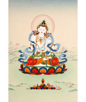 Vajrasattva Thangka | Traditionally Hand Painted Dorje Sempa Art
