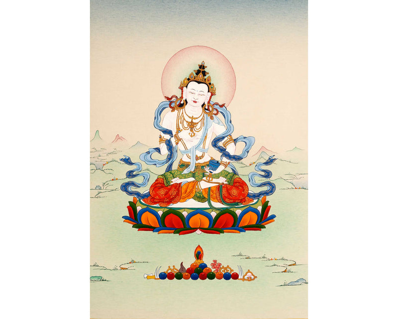 Vajrasattva Thangka | Traditionally Hand Painted Dorje Sempa Art