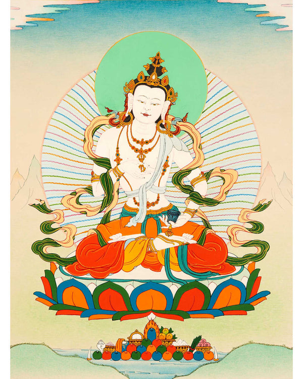 Buddha Vajrasattva Thangka | Traditional Art of Dorje Sempa