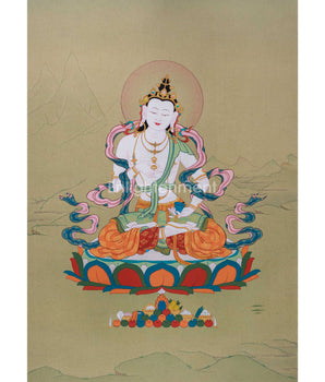 Vajrasattva, Dorje Sempa in Karma Gadri Thanka Painting