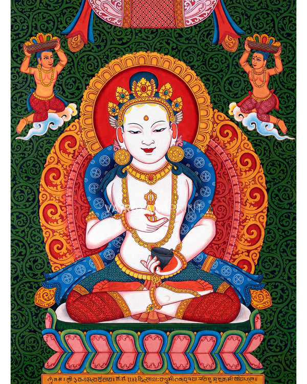 Newari Pauba Art Print For The Practice Of Vajrasattva Mantra | Om Vajrasattva Hum Mantra Practice Art Print