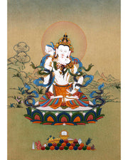 Vajrasattva Yab Yum Thangka | 24K Gold Tibetan Art