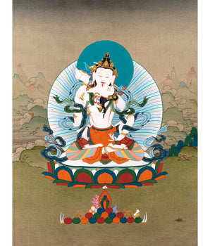 Vajrasattva Consort Thangka | Dorje Sempa Yab Yum | Tibetan Buddhist Art