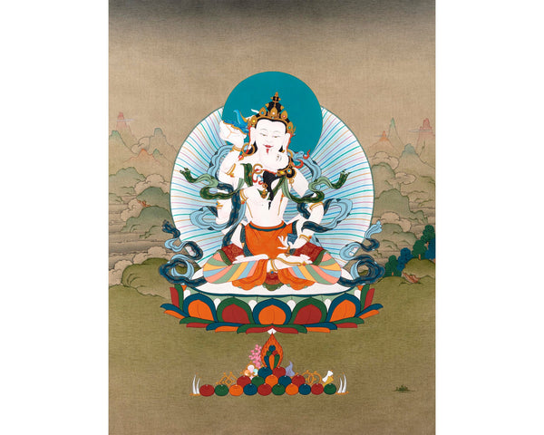 Vajrasattva Consort Thangka | Dorje Sempa Yab Yum | Tibetan Buddhist Art