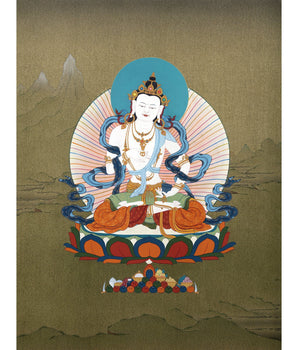 Vajrasattva Thangka, Dorje Sempa, Tibetan Thangka Painting