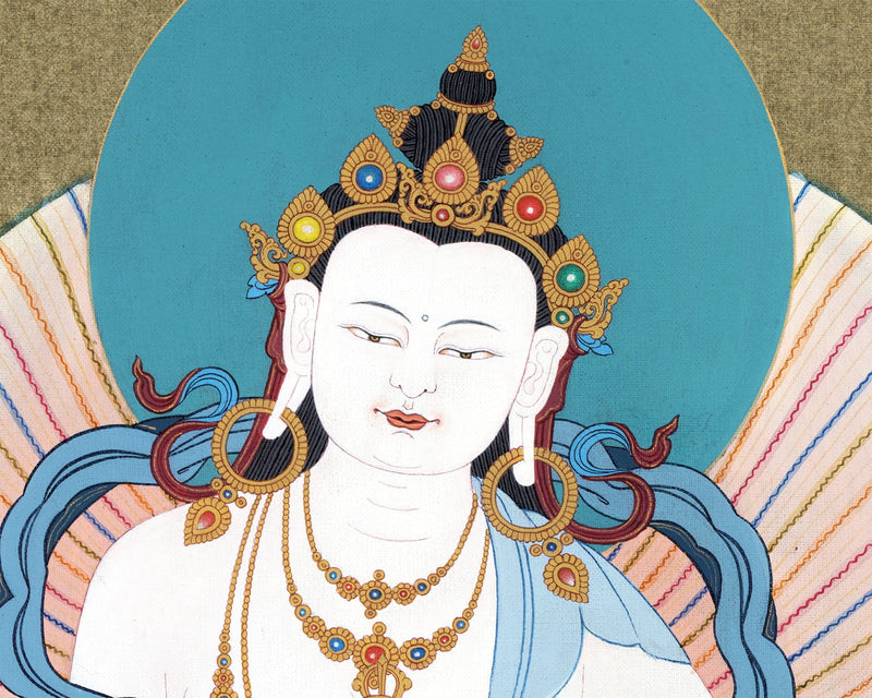 Vajrasattva Thangka, Dorje Sempa, Tibetan Thangka Painting