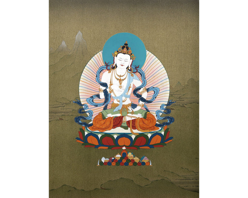 Vajrasattva Thangka, Dorje Sempa, Tibetan Thangka Painting