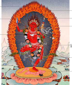 Vajravarahi Mantra Practice Thangka On Cotton Canvas | Traditional Himalayan Dakini Art