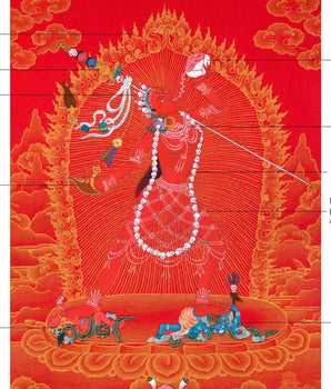 Vajrayogini, Red and Gold Thangka for Practice