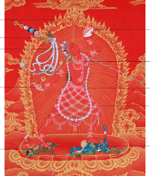 Vibrant Ren and Gold Vajrayogini Thangka | Ethereal Art for Your Space