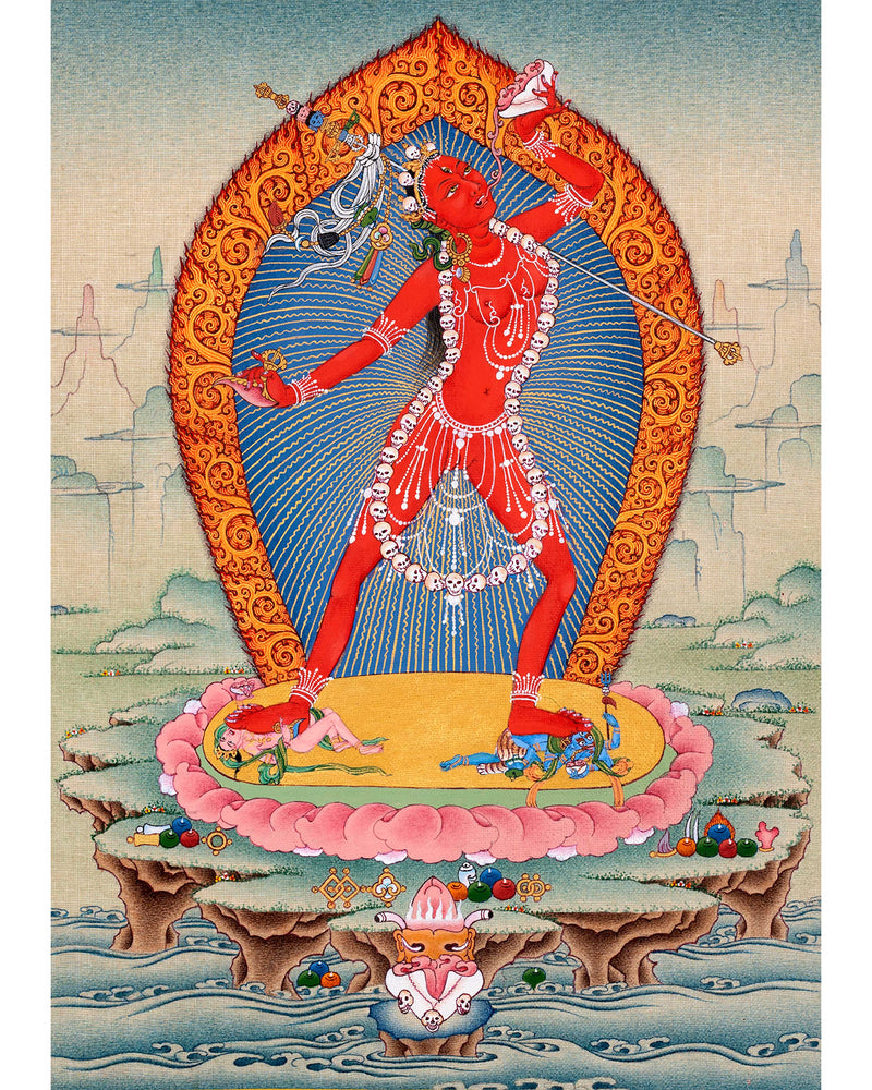 Vajrayogini Thangka | Tibetan 24K Gold Dakini Painting