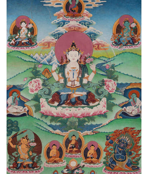 Vintage Chenrezig Thangka