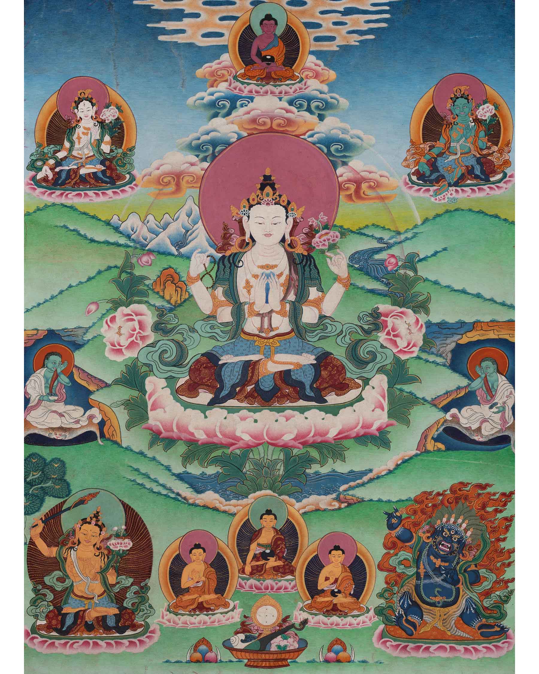 Vintage Chenrezig Thangka