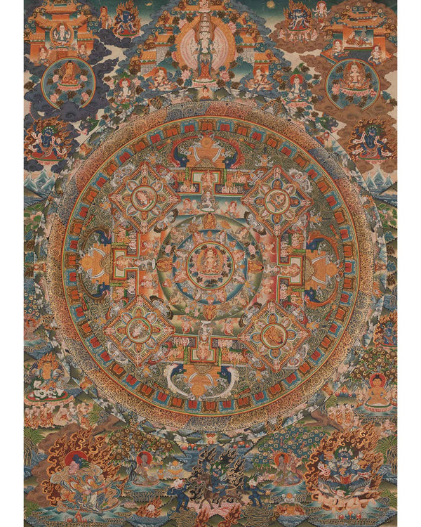 Vintage Mandala Thangka Painting