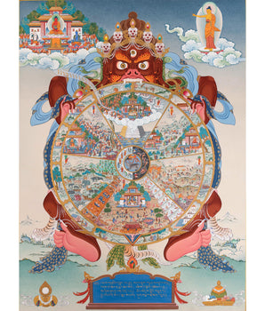The Wheel Of Life Thangka, Tibetan Bhavachakra Mandala, Buddhist Painting
