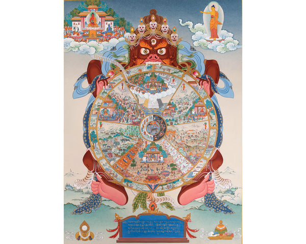 The Wheel Of Life Thangka, Tibetan Bhavachakra Mandala, Buddhist Painting