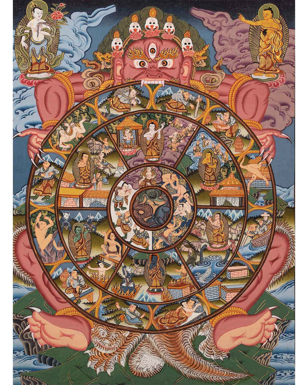 Divine Wheel Buddha Wheel of Life | Life Wheel Thangka