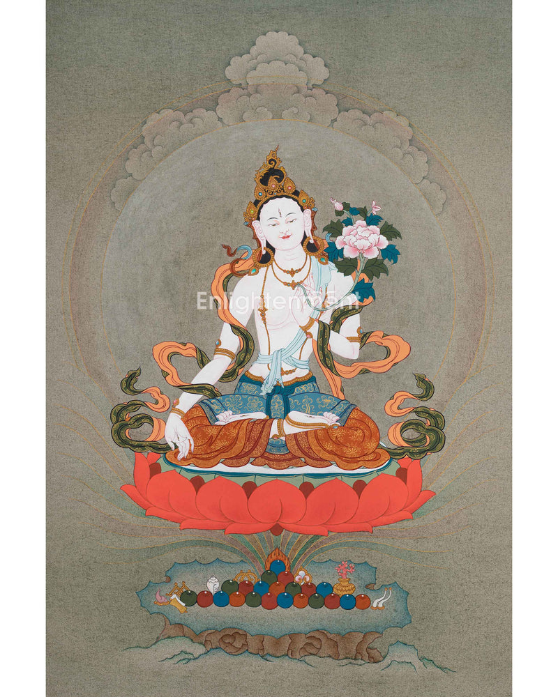 Graceful White Tara Thangka