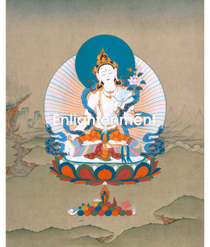 Hand Painted White Tara Thangka
