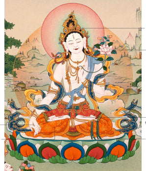 White Tara Goddess Thangka | Tibetan Art of Female Bodhisattva
