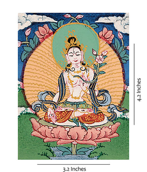 Traditional White Tara Thangka | Female Buddhist Deity Thangka