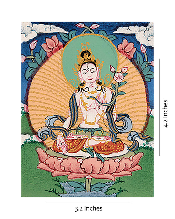 Traditional White Tara Thangka | Female Buddhist Deity Thangka