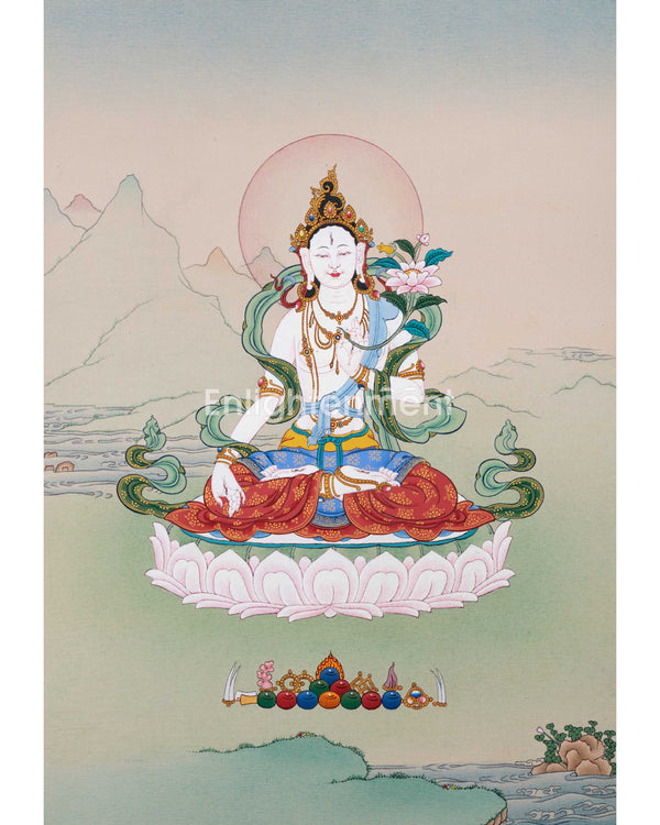 Thangka Of The Goddess of Compassion