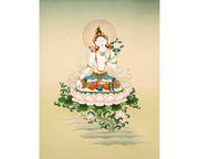 Karma Gadri Thangka of White Tara, Traditionally Hand painted Buddhist Art