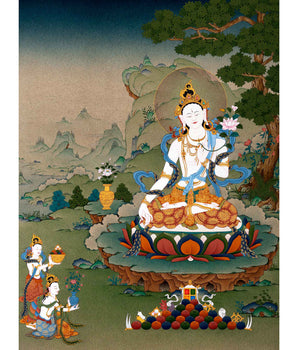 White Tara Thangka For Your Meditation Practice | Himalayan Buddhist Art
