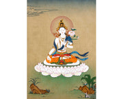 White Tara Meditation Thangka | Traditionally Hand Painted Art