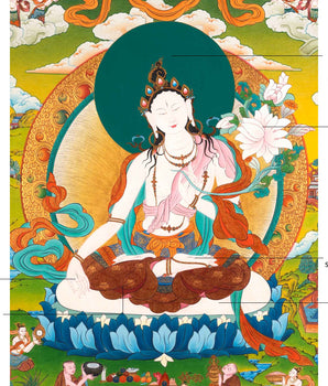 Buddha Tara Thangka | Traditionally Hand-Painted White Tara Art