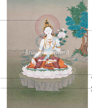 Tibetan Buddhism White Tara Art | Hand Painted Traditional Thangka | Embrace the Divine Feminine Grace