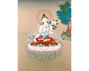 White  Tara Thangka | Tibetan painting in 24k Gold