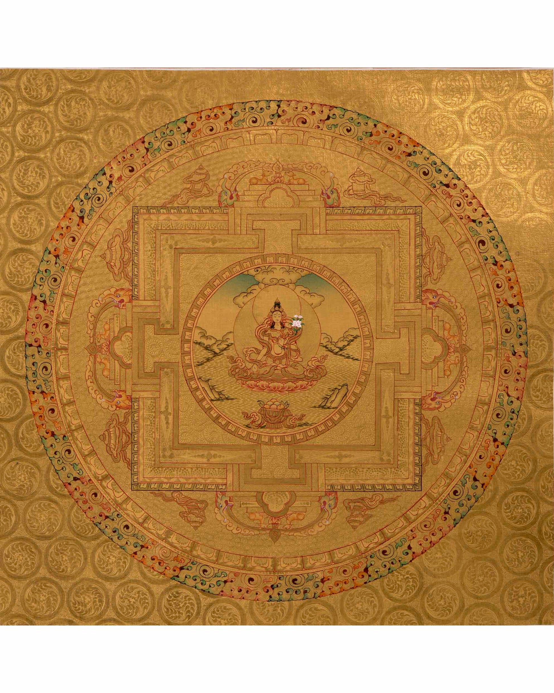 White Tara Mandala Thangka