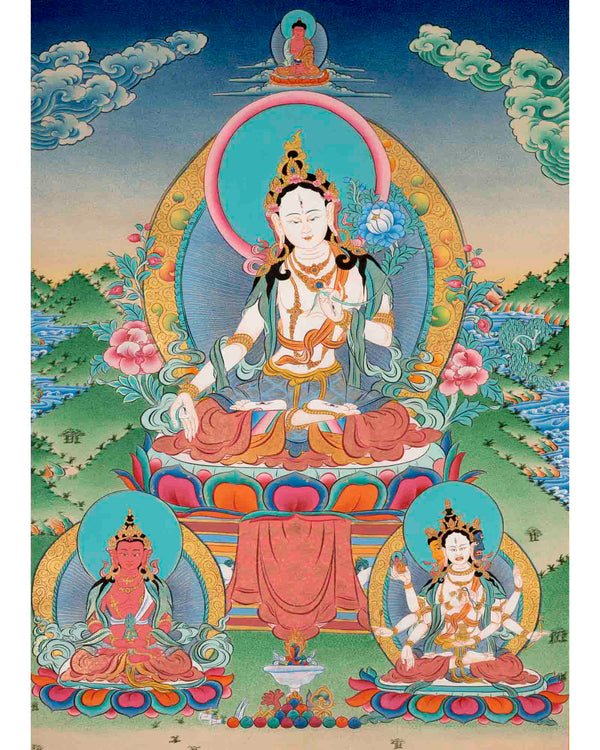 White Tara Thangka Painting 