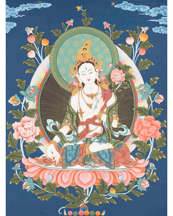 White Tara Thangka Painting