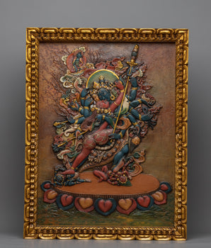 Tibetan Heruka Chakrasamvara Wooden Thangka | Buddhist Home Decor Thanka