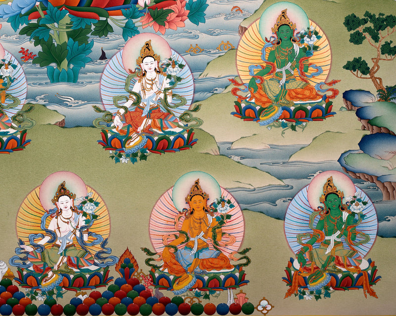 21 Tara Thangka | Chokling Tersar Tradition | Mother Bodhisattva Drolma Paintings