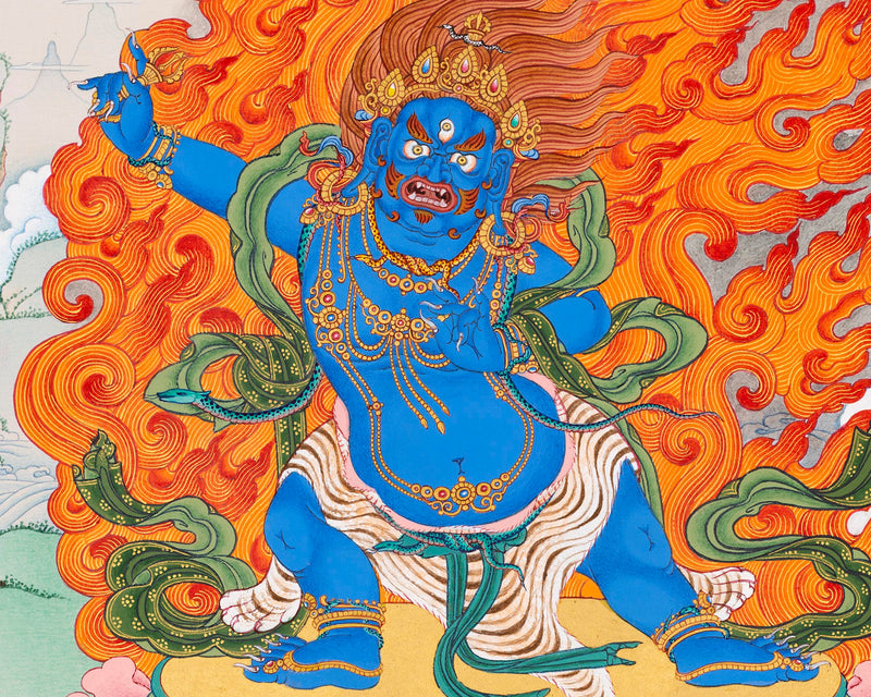 Vajrapani Bodhisattva Thangka | Tibetan Buddhist Painting