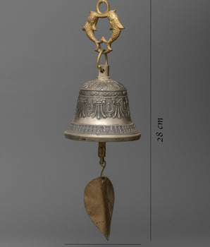 Hanging Bell Decor | Copper Body with Buddhist Artwork
