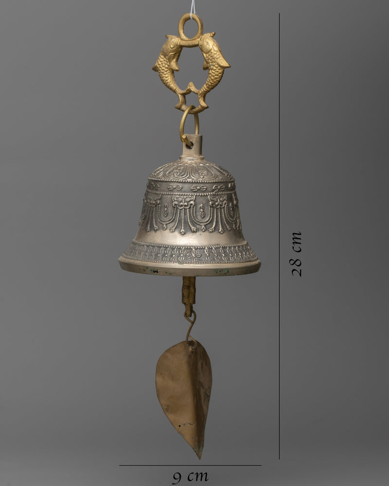 Hanging Bell Decor | Copper Body with Buddhist Artwork