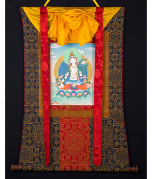Mother White Tara | Brocade Thangka Art | Buddhist Deity