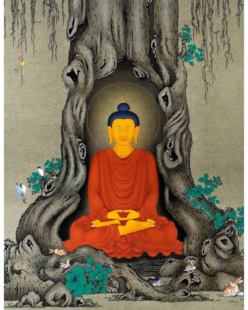 Meditating Shakyamuni |  Happy Buddha Art | Buddhism Thangka