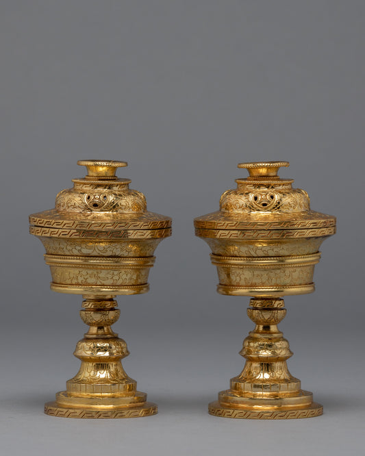 Buddhist Butter Lamp Set