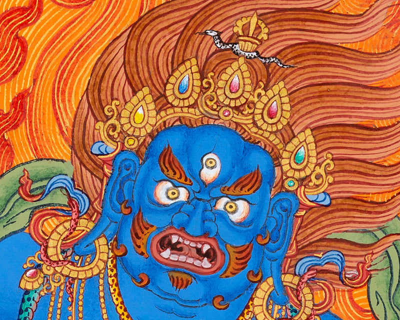 Vajrapani Bodhisattva Thangka | Tibetan Buddhist Painting