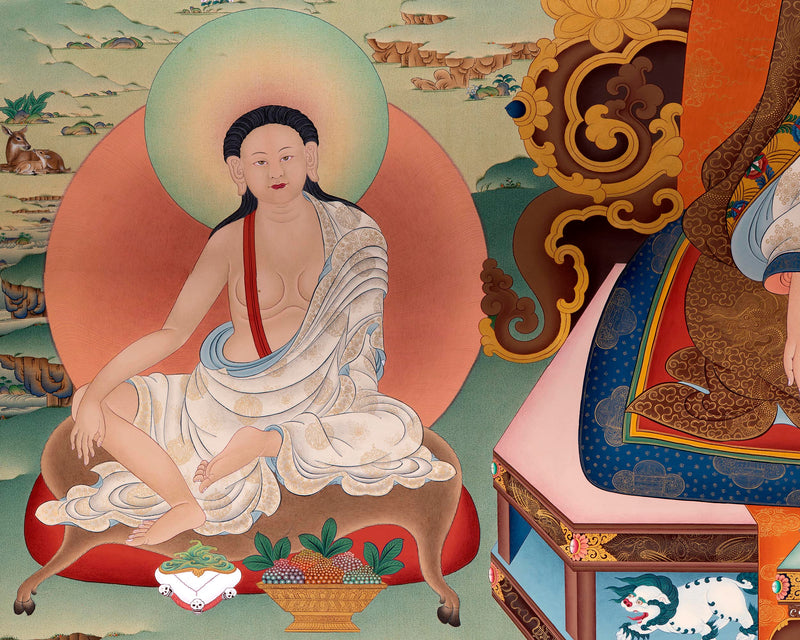 Rare Marpa Thangka, Painting of Kagyu Masters,  High Quality Giclee Canvas Print, Digital Print